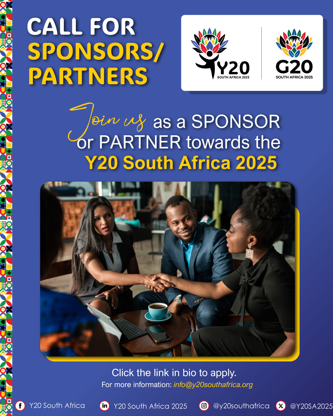 Y20 South Africa 2025 is looking for official sponsors